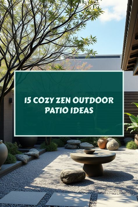 Transform your outdoor space into a serene zen patio with these 15 cozy ideas! From lush greenery accents to peaceful seating arrangements, discover how to create your perfect relaxation spot right at home. Whether you have a small balcony or a spacious garden, find inspiration for adding tranquility and style to your outdoor living. With tips for lighting, plants, decoration, and comfort, your enchanting patio awaits! Create your little oasis now! Zen Outdoor Patio, Zen Patio Ideas, Calming Plants, Zen Patio, Home Retreat, Outdoor Meditation, Outdoor Ambiance, Outdoor Patios, Outdoor Patio Ideas