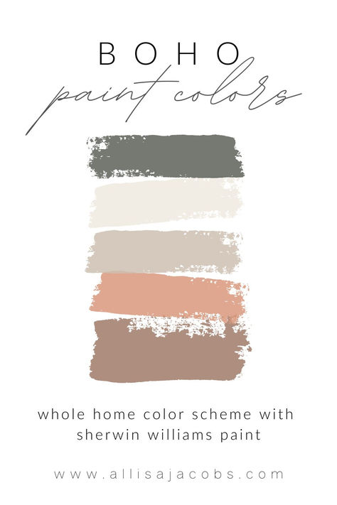 boho paint colors Boho House Color Palette, Earthy Colour Scheme, Boho Paint Colors Sherwin Williams, Modern Boho Paint Colors, Warm Earthy Color Palette, Earthy Boho Color Palette, Cozy Color Palette, Boho Paint Colors, Color Palette Sherwin Williams