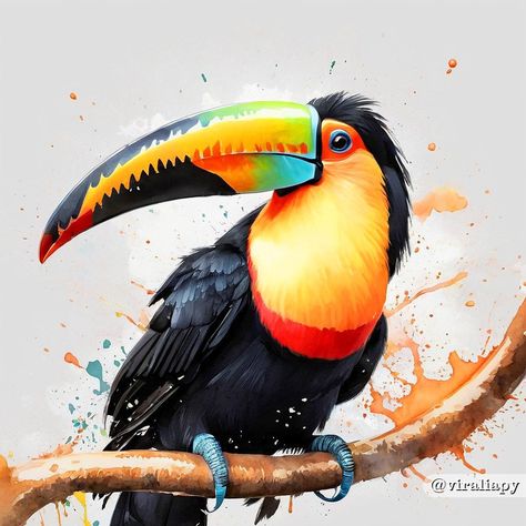 048 Acuarela Ilustracion Guacamayo Azul #Acuarelas #Watercolor #tucan #toucan #Illustration #Ilustracion #DigitalPainting #viraliapy #original #diseño #diseñografico #arte #inteligenciaartificial #IAPY #Asuncion #Paraguay #IA #AI #IAart #AIArtist #GenerativeArt #DigitalArtwork #DigitalArtist #creative #CreativeAI #AIcreations #Illustration_Daily #neuralart #AIgenerated #AIArtCommunity Toucan Illustration, Health Facts, Wildlife Art, Digital Art Prints, Bird Art, Fine Art America, Digital Artwork, Art Home Decor, Wall Art Home