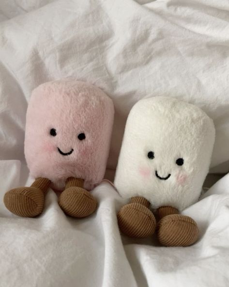 matching jellycatss 💖🤍 White Marshmallows, Jellycat Stuffed Animals, Jelly Cat, Cute Plushies, Cute Stuffed Animals, Cute Little Things, Birthday Wishlist, Cute Plush, My New Room