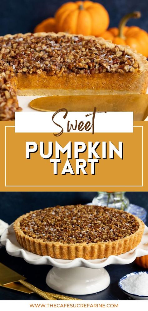 Tarts For Thanksgiving, Half Baked Harvest Pumpkin Pie, Pumpkin Tarts Easy, Pumpkin Praline Pie, Pumpkin Pie Tarts Recipe, Pumpkin Tarts Recipe Easy, Pumpkin Pie Tart, Pumpkin Cheesecake Tarts Recipe, Thanksgiving Tart Recipes