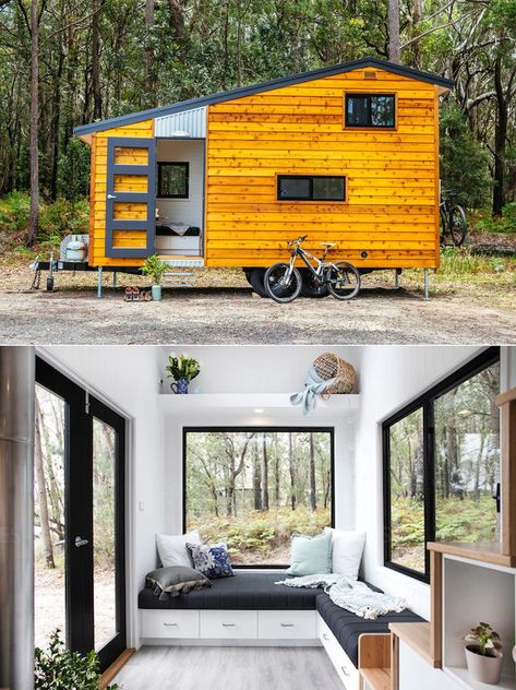 20ft Graduate Tiny House Feature all Necessities for Simplistic Living Tiny House Interior, Mobile Home, Tiny House Living, Tiny House On Wheels, Tiny House Design, House On Wheels, Container House, Bunk Beds, In The Heights