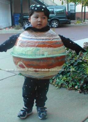 Homemade Planet Jupiter DIY Costume with Skinny Ring Jupiter Costume, Space Party Costumes, Costumes You Can Make At Home, Planet Project, Musical Costumes, Planet Jupiter, Homemade Costume, Diy Costumes Kids, Costumes Kids