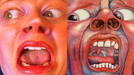 People are recreating classic album covers from home and they're brilliant | Louder Court Of The Crimson King, Blur Parklife, The Crimson King, Crimson King, Let It Bleed, New Found Glory, Definitely Maybe, Album Sleeves, Joe Wicks