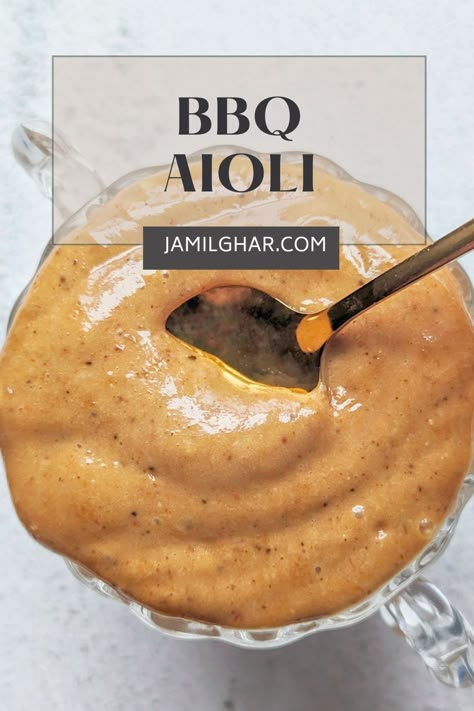 Transform sandwiches, wraps, and BBQ recipes with savory homemade BBQ aioli - the smoky, creamy sauce will enhance whatever you pair it with. Italian Aioli Recipe, Bbq Aioli Recipe, Aioli Sauce Recipe For Burgers, Aoli Sauce Recipes, Aoli Recipe Aioli Sauce, Aoli Recipes, Burger Aioli, Bbq Aioli, Aioli Recipes