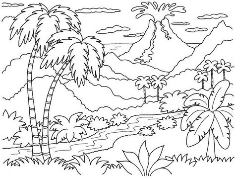 #Gambar #Pemandangan #Gunung #Yang #Belum #Diwarnai Nature Coloring Pages, Jack Harrison, Forest Coloring Pages, Coloring Pages Nature, Beach Coloring Pages, Tree Coloring Page, Printable Ideas, Kids Coloring Book, Printable Coloring Book