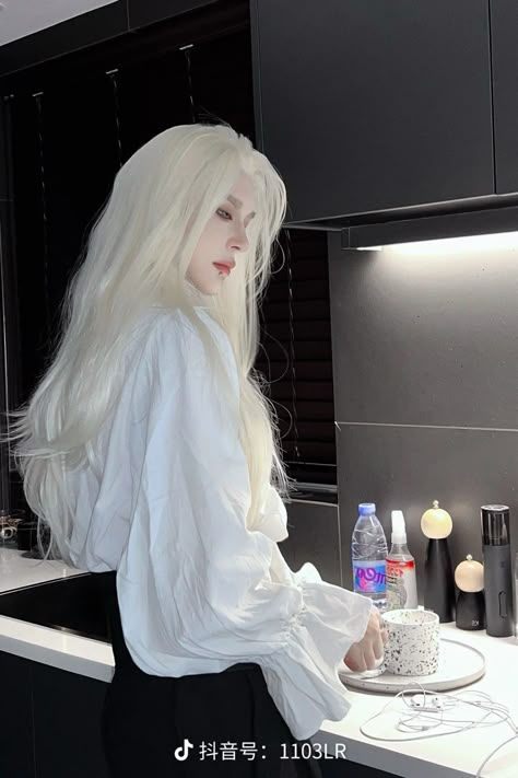 Long White Hair, White Hair, Hair, White