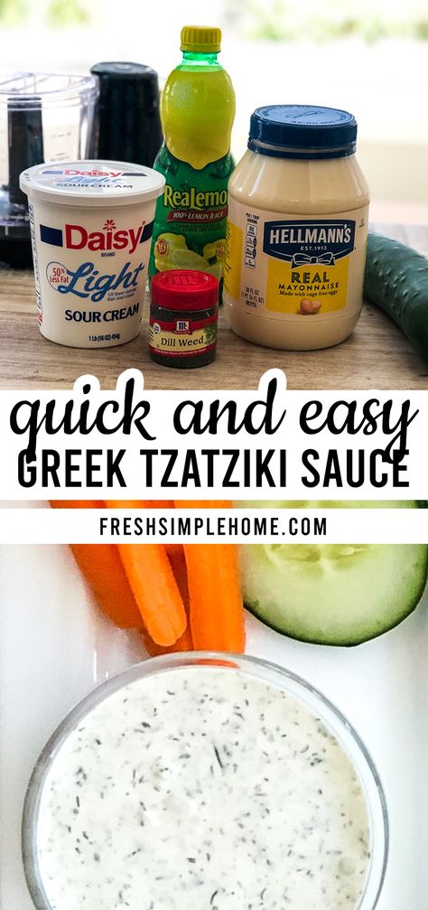 Healthy Yogurt Dip, Make Tzatziki Sauce, Taziki Sauce, Easy Tzatziki Sauce, Tzatziki Sauce Recipe Easy, Recipes Using Sour Cream, Greek Tzatziki Sauce, Easy Tzatziki, Greek Tzatziki