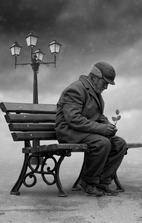 O Dad where are you ?... Sitting On A Bench, Be Kind To Everyone, Kahlil Gibran, 인물 사진, Random Acts Of Kindness, Pics Art, Old Man, Black And White Photography, Great Quotes