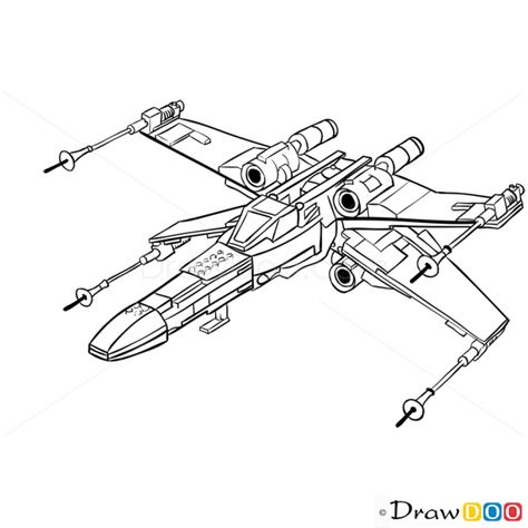 Star Wars Ship Drawing, X Wing Art, Star Wars Drawings Pencil, X Wing Drawing, X Wing Tattoo, Xwing Starwars, Star Wars Stencil, Spaceship Drawing, Star Wars Art Drawings