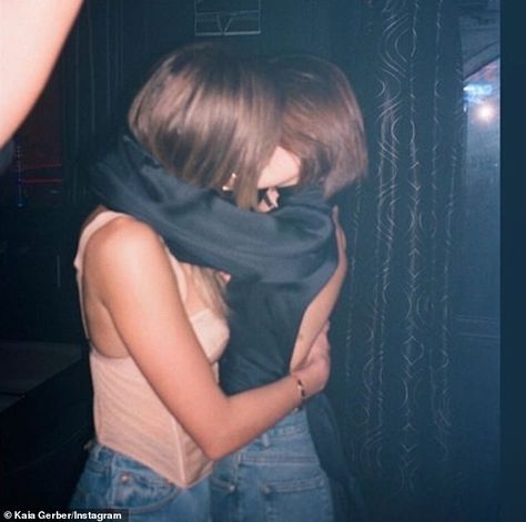 Kiss: Kaia Gerber shared a snap of herself enjoying a kiss with Heather Sage Blair on Thur... Wanna Kiss, Peggy Carter, Girlfriend Goals, Girl Couple, Kaia Gerber, Paros, Blonde Beauty, Alter Ego, I Love Girls