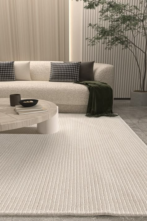 Create a more spacious and simple atmosphere in your home with the modern Scandinavian style soft woven carpet. Does not produce lint dust, soft and shiny touch, cotton sole, easy to clean, suitable for vacuum cleaner use. Features: Super soft deep pile for extra comfort underfoot On trend Scandinavian style soft woven carpet. Style: Scandinavian Material: Polyester Depth: 6-12 Shipping: Dispatched in 1 working day with free, fast, and tracked delivery. White Carpet Living Room, Grey Carpet Living Room, Scandinavian Living Room Ideas, Scandinavian Carpet, Textured Carpet, Scandinavian Living Room, Elegant Living Room Design, Apartment Makeover, Condo Decor