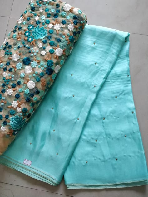 Fancy jute Georgette Sarees with blouse | ElegantFahionWear Jute Silk Saree, Plain Sarees, Cotton Saree Blouse Designs, Floral Print Sarees, Saree Blouses Designs, Cotton Saree Blouse, Elegant Fashion Wear, Designer Punjabi Suits, Blouses Designs