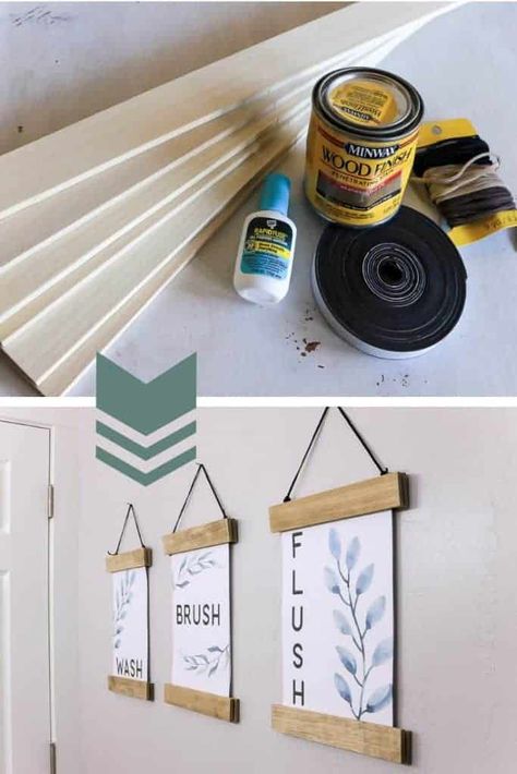 Frame Poster Diy, Creative Ways To Hang Posters, Cheap Frame Ideas, Free Bathroom Printables, Bathroom Frames, Bathroom Printables Free, Diy Poster Frame, Bathroom Wall Decor Diy, Cheap Diy Wall Art