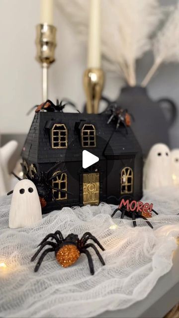 Diy Halloween Village, Halloween Interior, Spooky Village, Halloween Village, Fixer Upper, Haunted House, Halloween Diy, Halloween Crafts, Dollar Stores