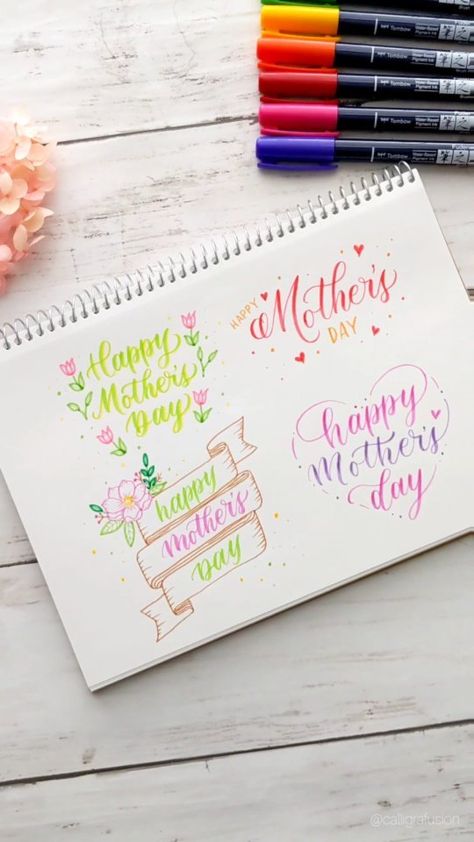 calligrafusion on Instagram: Mother’s Day is coming!💗 I drew 4 different types of Mother’s Day lettering ideas. Which one do you like? If you make a handmade card for… Mothers Day Cards Calligraphy, Happy Mother's Day Card Calligraphy, Happy Mother’s Day Writing, Quick Mothers Day Cards, Mothers Day Card Writing Ideas, Mother’s Day Calligraphy, Mothers Day Letter Ideas, Letter For Mother's Day, Mother’s Day Letter Idea