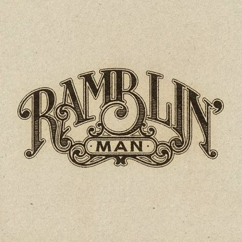 Custom typography by Aaron von Freter for Rockswell. lettering, branding, logo design, type, font, vintage, rock and roll, logos, branding, ramblin' man allman brothers band,  hank williams, retro graphic Boat Lettering, Font Vintage, Logo Design Agency, Rock Band Logos, Music Logo Design, Vintage Logos, Custom Typography, Creative Logo Design, Type Font