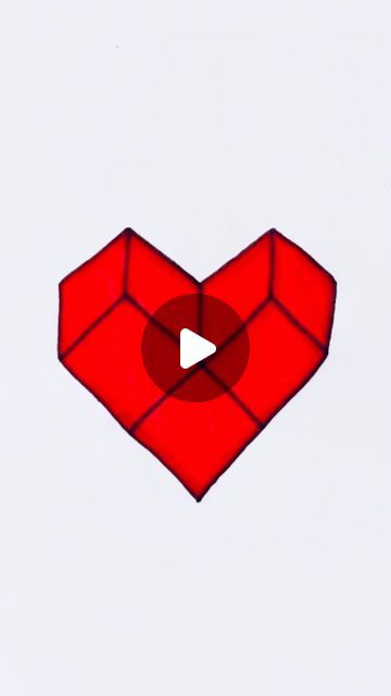 Simple steps to draw a 3D heart #reels #draw #drawing #art | Instagram How To Draw A 3d Heart, Heart Ideas Drawing, 3d Heart Drawing, How To Draw Heart, Easy Heart Drawings, 3d Art Drawing, 3d Heart, Heart Drawing, 3d Drawings