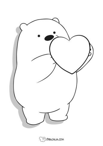 Oso Polar con mucho Corazón - Dibujo #1684 - Dibujalia - Dibujos para Colorear y Recursos Educativos Disney