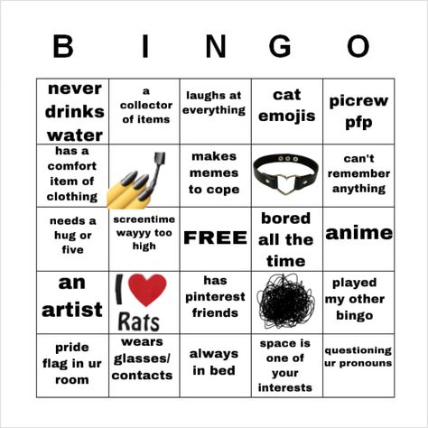 Never Have I Ever Checklist, Weird Kid Bingo, Personality Bingo, Lgbtq Bingo, Random Bingo, Gay Bingo, Insta Games, Fill The Jars Template, Friend Bingo