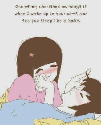 One of my cherished mornings in when I wake up in your arms and see you sleeping like a baby. Couple Waking Up, Good Morning Couples Wake Up, Best Love Images, Cute Couples Texts, Cute Couple Comics, Couples Comics, Cute Couple Quotes, Couple Texts, When You Sleep