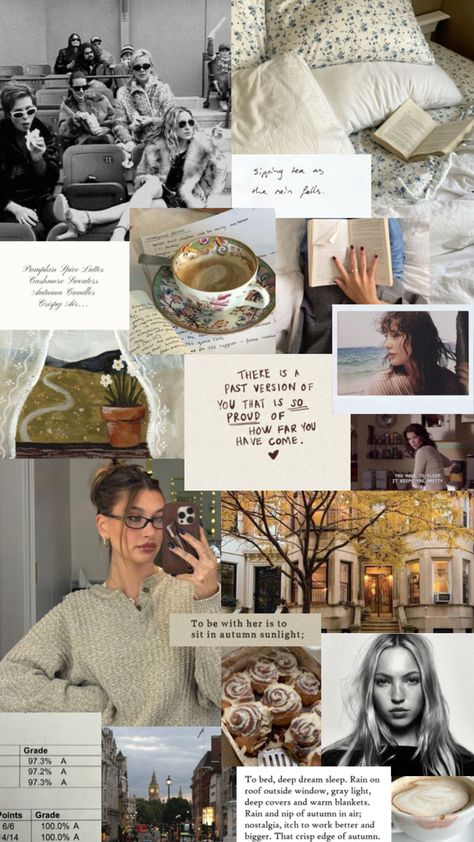 fall, autumn, hailey bieber, coffee, satc, mood board, leaves, lila moss, art Mood Board Phone Wallpaper, My Mood Board, November Mood Board, Fall Mood Board, Fall Mood, Aesthetic Photos, Fall Wallpaper, Aesthetic Photo, Mood Boards