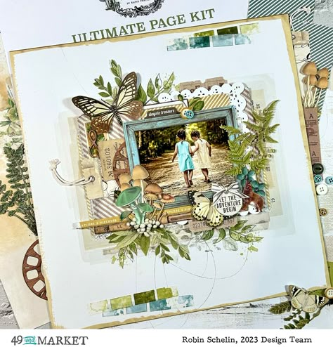 Let the adventure begin - Layout by Robin 49 And Market Nature Study Layouts, 49 And Market Scrapbook Layouts, 49 Market Scrapbooking Layouts, 49 And Market Layouts, Nature Scrapbook Layouts, Simple Scrapbooking Layouts, 49th And Market, Heritage Scrapbooking Layouts, Nature Scrapbook