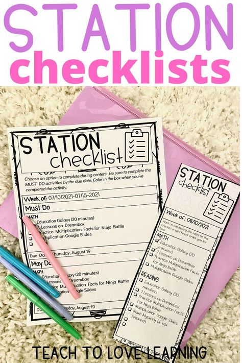 station-checklists Student Checklist For Completing Work, Student Work Turn In Station, Student Supply Station, Turn In Station Classroom, Hydration Station Classroom, Student Turn In Station, Student Center In Classroom, Student Station In Classroom, Class Stations