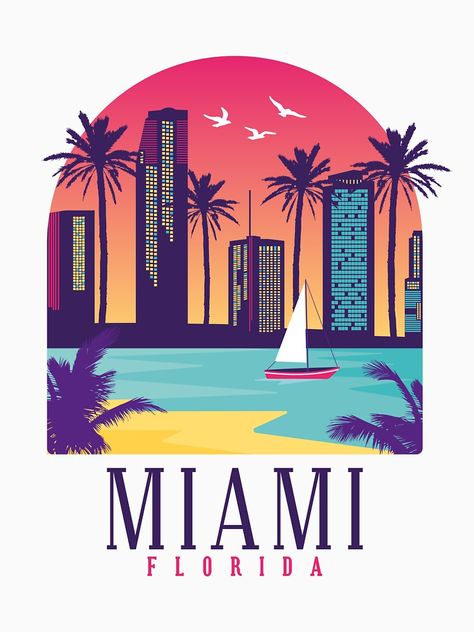 American Travel Posters, Istanbul Skyline, Miami Print, Miami Posters, Florida Poster, Miami Skyline, Florida Art, Gallery Space, Miami Art