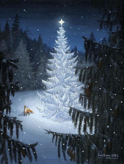 Christmas Forest, Winter Illustration, Forest Illustration, Night Forest, Winter Painting, Art Story, Winter Wallpaper, Winter Magic, Christmas Night