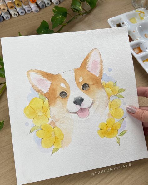 A cute boi 🥹💖 Is this the first dog I’m featuring on my account??? I loved working on this adorable pet! I’m so grateful for each and every painting I get to do ❤️ Would you like to see the painting process? #artoftheday #watercolor #watercolorart #cuteart #dog #dogart #animalart #illustration #animalillustration #instaart #artist #artsy Colourful Sketches, Watercolours Painting, Dog Watercolor Painting, First Dog, Corgi Art, Dog Watercolor, Anime Canvas Art, Digital Paintings, Painting Inspo