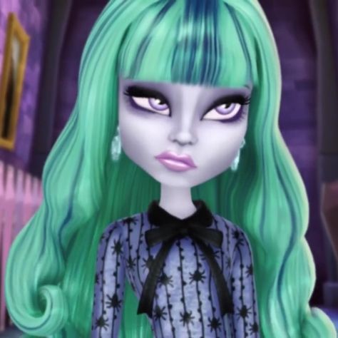 Boogeyman Monster, Twyla Boogeyman, Monster High Icon, Viral Trend, Icon Pfp, Monster High, Green, Hair, Blue