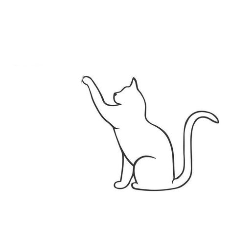 Cat Leg Drawing, Cat Paw Drawing, Cat Silhouette Tattoos, Tattoo Gato, Cat Outline Tattoo, Legs Drawing, Paw Drawing, Cat Tattoo Simple, Cat Outline