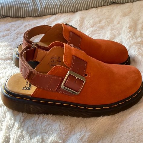 Jorge II Dr. Marten’s in Orange/Brown Shade NEW Orange Doc Martens, Doc Marten Sandal, Doc Martens Aesthetic, Doc Martens Sandals, 2020s Fashion, Orange Sandals, Shoe Wishlist, Brown Shade, Orange Shoes