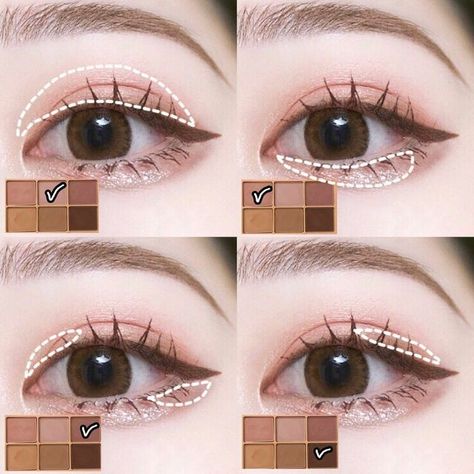 Kawaii Makeup, Korean Eye Makeup, Ulzzang Makeup, Makeup Tutorial Eyeshadow, Japanese Makeup, Makeup Gift Sets, Pinterest Makeup, Lots Of Makeup, Asian Eye Makeup