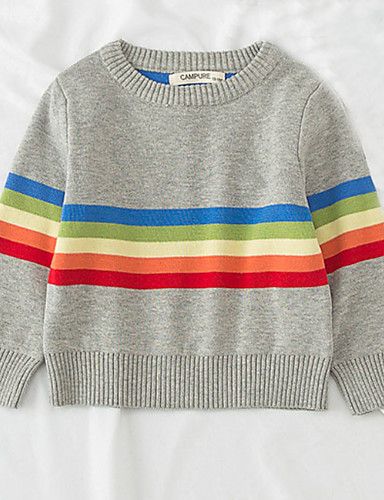 Kids Girls' Basic Daily Color Block Long Sleeve Regular Polyester Sweater & Cardigan Navy Blue Baby Christmas Sweater, Baby Boy Sweater, Boy And Girl Cartoon, Winter Outfits For Girls, Baby Boy Knitting, Girls Stripes, Knitted Tops, Boys Sweaters