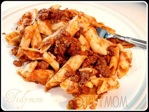 Three Cheese Baked Mostaccioli Baked Mostaccioli Recipe, Baked Mostaccioli, Baked Penne Pasta, Cheese Baked, Comfort Dishes, Three Cheese, Green Pepper, Goulash, Pasta Dish