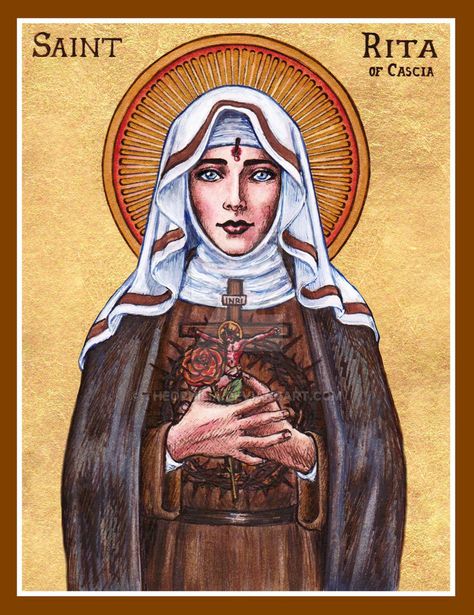 St Rita Of Cascia, St. Rita, Catherine Of Siena, Bible Timeline, St Catherine Of Siena, Santi Cattolici, Santa Isabel, Catholic Images, Santa Rita