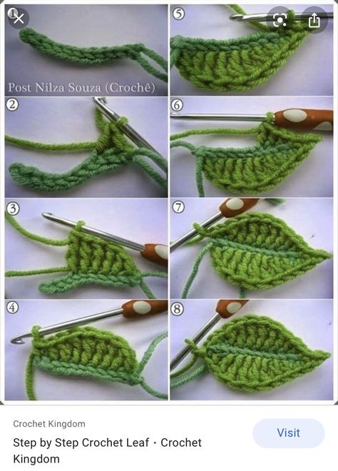 Crochet Leaf, Crochet Leaf Patterns, Crochet Plant, Crochet Leaves, Crochet Clothes For Women, Blanket Knitting, Kraf Diy, Beginners Knitting, Crochet Flower Tutorial