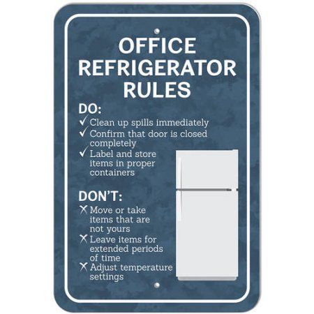 Minimalist Office Supplies, Break Room Decor, Employee Appreciation Board, Office Refrigerator, Desk Organization Tips, Dr Office, Staff Ideas, Office Supplies Design, Office Rules