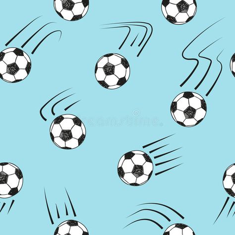 Seamless pattern with doodle soccer balls on blue. Vector football background #Sponsored , #ad, #Sponsored, #doodle, #Seamless, #football, #soccer Soccer Balls Wallpaper, Soccer Prints, Soccer Illustration, Kids Bookmarks, Soccer Backgrounds, Football Background, Football Ball, Bookmarks Kids, Blue Football