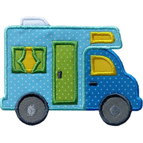 RV Camper Applique by HappyApplique.com Camper Embroidery, Camper Applique, Camper Quilt, Camping Quilt, Zelt Camping, Camper Art, Computer File, Mug Rug Patterns, Wood Appliques