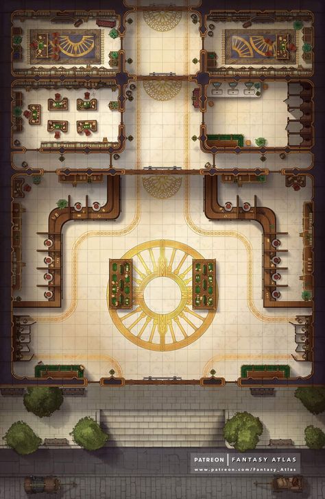 Steampunk Map, Bank Lobby, Bank Vault, Fantasy City Map, Map Layout, Building Map, Dnd World Map, Dungeon Master's Guide, Tabletop Rpg Maps