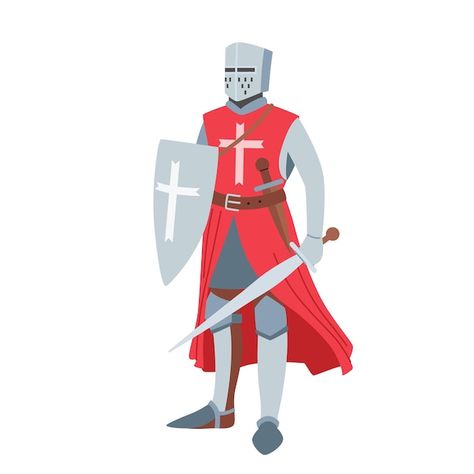 Caballero medieval personaje heráldico c... | Premium Vector #Freepik #vector #caballero-medieval #guerrero-medieval #caballero #guerrero Premium Vector, Darth Vader, Fictional Characters