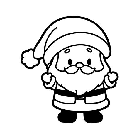 Simple Santa Claus Drawing, Simple Santa Drawing, Santa Doodle, Santa Claus Drawing Easy, Santa Claus Drawing, Raised Hands, Easy Christmas Drawings, Christmas Drawings, Cute Santa