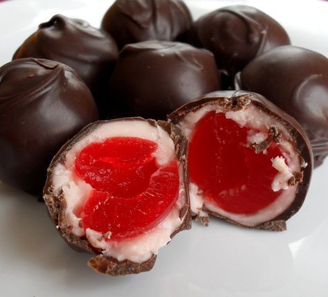 Cherry Cordials (Chocolate Covered Cherries) Christmas Oddities, Cherries Recipes, Lazy Cake Cookies, Chocolate Covered Cherries Recipe, Lazy Cake, Chocolate Cherry Cookies, Sour Cream Sugar Cookies, Food Holidays, Cherry Cookies