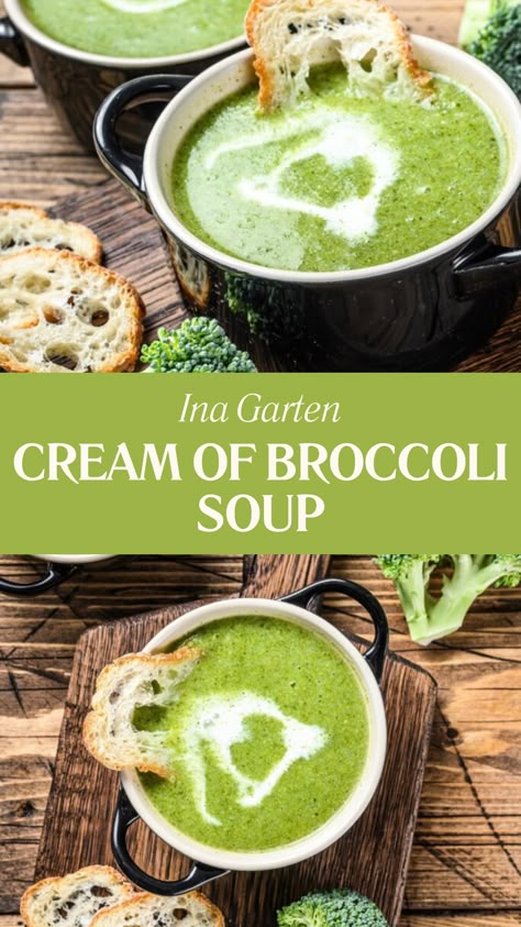 Ina Garten Cream of Broccoli Soup Cream Broccoli Soup, Broccoli Cream Soup, Recipe For Broccoli Soup, Cream Of Broccoli Soup Recipe Easy, Homemade Broccoli Soup, Broccoli Cream Sauce, Brócoli Soup, Brocolli Soup Recipe, Healthy Broccoli Soup