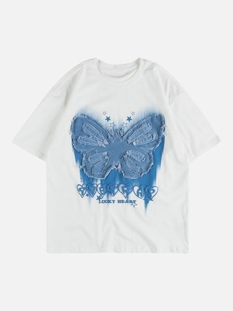 Butterfly Patch, Chic Summer Outfits, Casual Summer Tops, Picnic In The Park, Streetwear Tshirt, Print Tee, Fun Designs, Dream Clothes, A Picnic