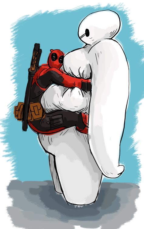 #Deadpool #Fan #Art. (Deadpool & BAYMAX) By: Halil ÖZCANLI. (THE * 5 * STÅR * ÅWARD * OF: * AWWWWW YEAH, IT'S MAJOR ÅWESOMENESS!!!™)[THANK U 4 PINNING!!!<·><]<©> ÅÅÅ+(OB4E) Deadpool Fan Art, Deadpool Artwork, Deadpool Funny, Deadpool Art, Deadpool And Spiderman, Deadpool Comic, Deadpool Wallpaper, Dead Pool, Marvel Artwork