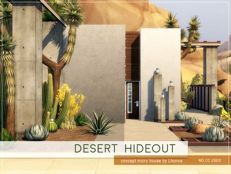 Sims 4 Desert Cc, Desert House Plans, Modern Mansions, Dessert House, The Sims 4 Lots, Luxe Bedroom, Desert Decor, Modern Desert, Sims 4 House Design